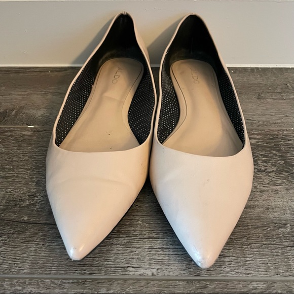 Aldo Shoes - Aldo Beige Pointed Toe Slip On Flats Size 8.5